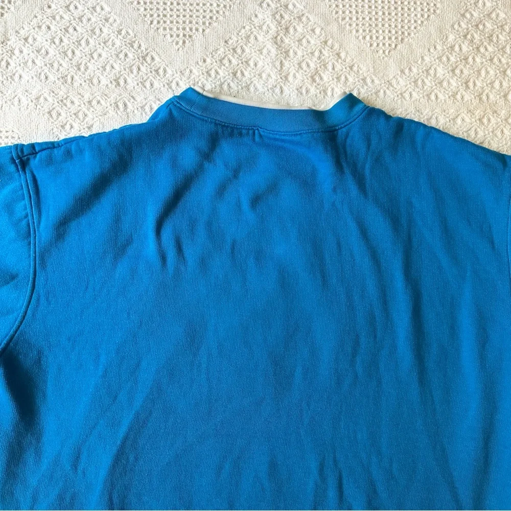 Vintage Dog Sweatshirt Crewneck Womens Medium Blue Puppy Floral Meadow Vtg READ - Picture 6 of 10